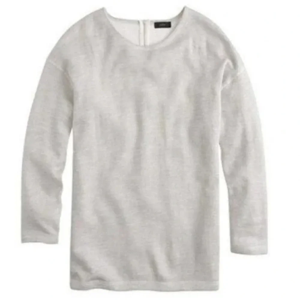 J. Crew Jaspe Gray Pullover Sweater Zipper Back Tunic NWOT Small